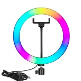 Lampa Circulara pentru Selfie LED, M26, 26cm, Culori RGB, 20W, - 40123