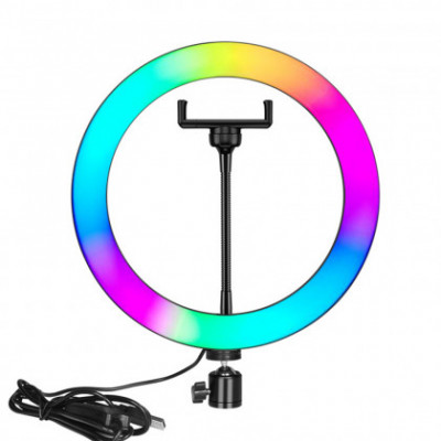 Lampa Circulara pentru Selfie LED, M26, 26cm, Culori RGB, 20W, - 40123 foto