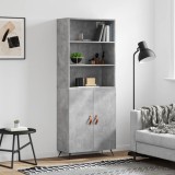 vidaXL Dulap &icirc;nalt, gri beton, 69,5x34x180, lemn compozit