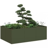 Cumpara ieftin Jardinieră verde măsline 120x80x40 cm oțel