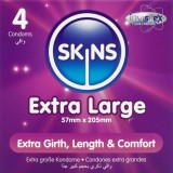 Prezervative Skins Extra Large 57x205mm, format compact 4 buc