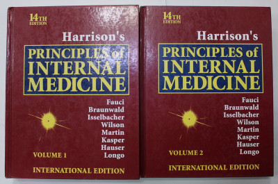 HARRISON &amp;#039;S PRINCIPLES OF INTERNAL MEDICINE by FAUCCI ...LONGO , TWO VOLUMES , 1998 foto