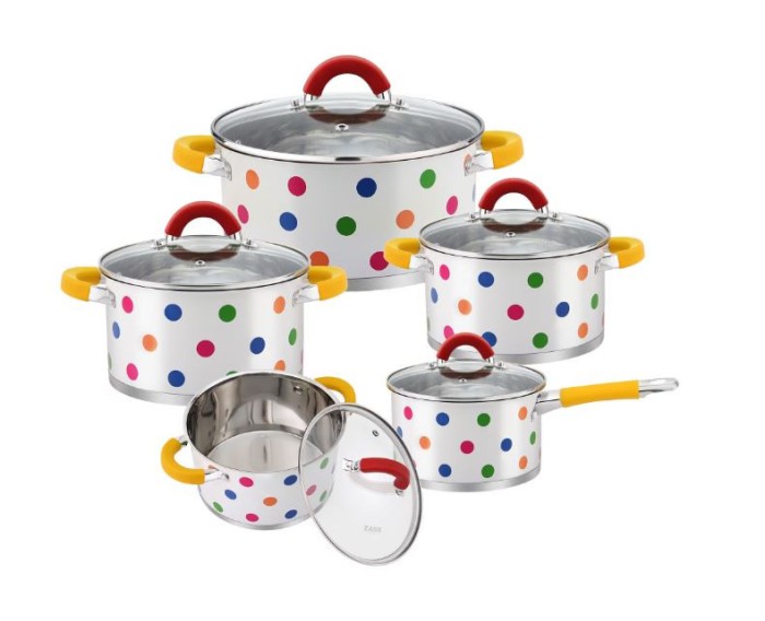 Set 5 oale din Inox cu capac Zass Gourmet ZG-SCS 02 - NOU