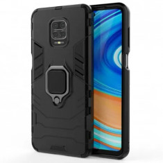 Husa Xiaomi Redmi Note 9S Note 9 Pro Note 9 Pro Max Antisoc cu Inel Negru Techsuit SS foto