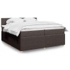 VidaXL Pat box spring cu saltea, maro &icirc;nchis, 200x200 cm, textil 3287559
