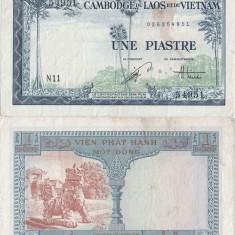 1954, 1 piastre (P-105) - Indochina Franceză