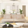 Canapea extensibila 2 locuri Gossi, crem, textil, include 2 perne decorative