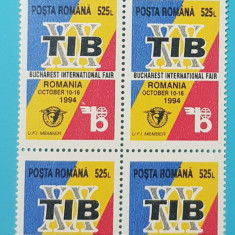 TIMBRE ROMANIA 1994 L.P.1358 A XX-a editie T.I.B. bloc de 4 valori MNH