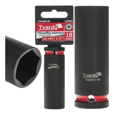 Cheie tubulara de impact lunga in 6 puncte 1 / 2&amp;quot;, 18 mm, Cr-Mo, Tvardy T00211-18 foto
