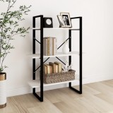 Cumpara ieftin Bibliotecă cu 3 rafturi, alb, 80x30x105 cm, lemn masiv de pin