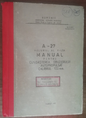 myh 537- Manual artilerie - 1995 - piesa de colectie foto