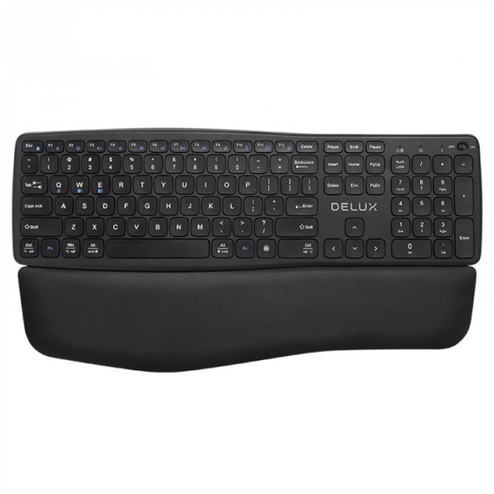 TASTATURA wireless DELUX negru GM908CV-BK