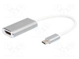 Adaptor HDMI soclu la USB C mufă 150mm USB 3.2 DIGITUS argintiu