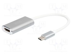 Adaptor HDMI soclu la USB C mufă 150mm USB 3.2 DIGITUS argintiu