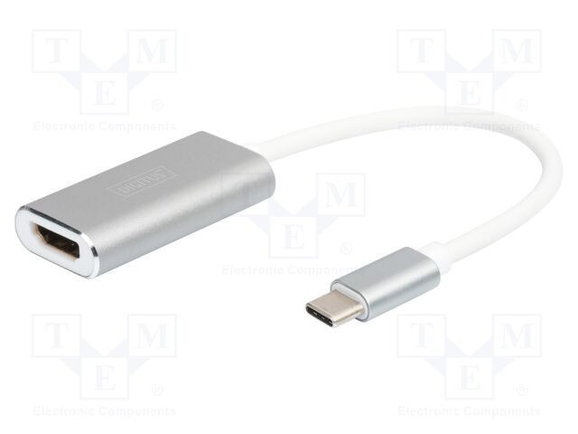 Adaptor HDMI soclu la USB C mufă 150mm USB 3.2 DIGITUS argintiu