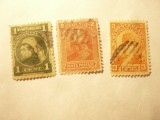 Serie Newfoundland Canada colonie britanica 1897 fam regala 1 si 2c + 3c stamp., Stampilat