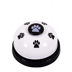 Sonerie metalica tip jucarie interactiva pentru caini si pisici, model clopotel, pentru dresaj, alarma mancare si litiera, dispozitiv educational pent