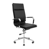 Scaun de birou Hawaii, RONDI, piele ecologica, mecanism Deep Tilt, brate tapitate, negru