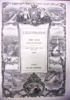 REVISTA L&amp;#039;ILLUSTRATION ,PRINTUL CAROL DE HOHENZOLLERN, PODUL MOGOSOAIEI 1866 foto