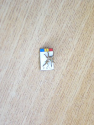 QW9 N5 74 - insigna - sport comunism - lupte - Federatia romana de lupte foto