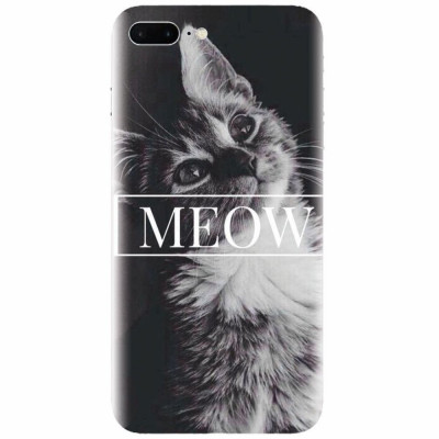 Husa silicon pentru Apple Iphone 8 Plus, Meow Cute Cat foto