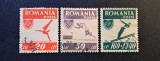 Rom&acirc;nia Regat - Emisiunea Sportivă "Organizația Sportului Popular - O.S.P." (1945&ndash;1946) - (20L Roșu, 50L Violet, 160+1340L Verde, Dintelate) RO1