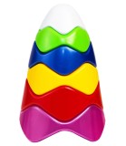 Piramida Bebe Valuri Colorate 20 Cm, Jucarie Educativa Sortare Culori, Plastic Non-Toxic, Peste 1 An, Multicolor