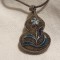 argint MEDALION ornat cu FLOARE in EMAIL si FILIGRAN manopera EXCEPTIONALA piesa DE COLECTIE