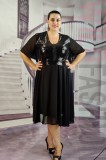 Rochie Seara Eleganta Paiete Voal Neagra XXL 3XL 4XL Rochii Evenimente Speciale Maneci Scurte Decolteu V Rochie de ocazie