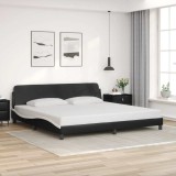 vidaXL Cadru de pat Dover negru și alb 200x200cm piele artificială 373263