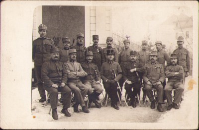 HST P580 Poză ofițeri și gradați austro-ungari Primul Război Mondial foto