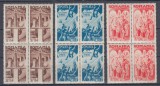 ROMANIA 1943 LP 154 I CONSILIUL DE PATRONAJ BLOCURI DE 4 TIMBRE MNH