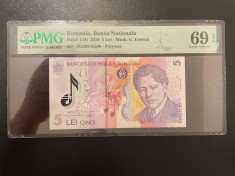 Romania 5 lei 2018 pick 118i grad 69 pmg