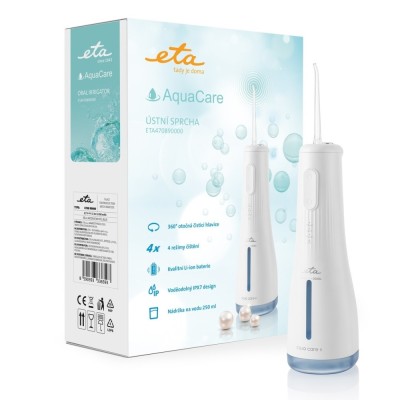 Irigator bucalETA AquaCare II 4708 90000, 4 moduri de curatare, rezervor 250 ml, IPX7, alb foto