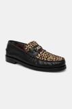 Naked Wolfe mocasini de piele Roma barbati, culoarea negru, Roma Leopard Hair