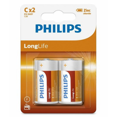 Baterie R14 tip C longlife 2 buc Philips foto