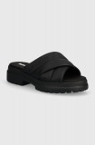 Cumpara ieftin Timberland slapi de piele London Vibe femei, culoarea negru, cu platforma, TB0A63QZW021