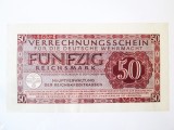 Rara! Germania 50 Reichsmark 1944 UNC Wehrmacht(Fortele Armate Naziste) WWII la jumatate de pret!