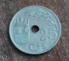 C50 - Moneda foarte veche - 25 centimos ante euro - Spania - 1937