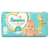 Scutece Premium Care Nr.1 pentru 2-5 kg, 50 bucati, Pampers