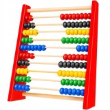 Cumpara ieftin Numaratoare din lemn pentru copii, 10 randuri, 100 bile colorate, 20x16x5 cm