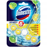 Odorizant pentru Toaleta Domestos Lime 5 in 1, 55 g, Odorizant Toaleta, Odorizant cu Sistem de Prindere Ajustabil, Odorizant Toaleta Domestos, Odoriza