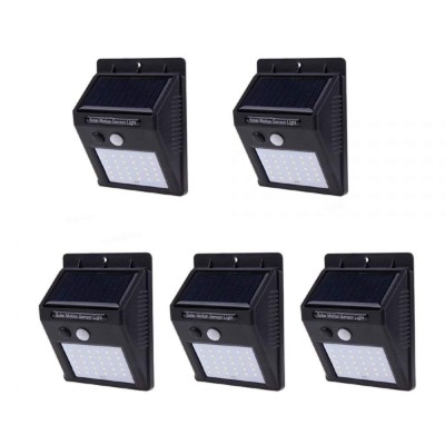 Set 5 lampi solare cu 30 LED-uri SMD,senzor de miscare si senzor de lumina foto