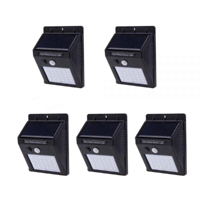 Set 5 lampi solare cu 30 LED-uri SMD,senzor de miscare si senzor de lumina