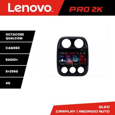 Navigatie Jeep Compass 2010-2016 Lenovo Kit-2500 8 core QLED 2K 8+256 360 Android Waze USB Navigatie Internet Youtube Radio CarStore Technology foto