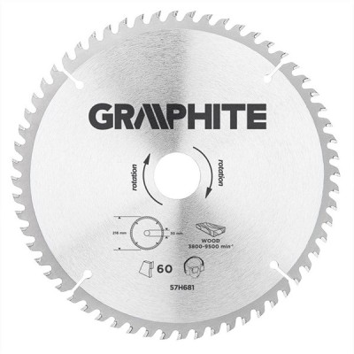 Panza ferastrau circular 60 dinti varfuri HM 216x30mm GRAPHITE 57H681 HardWork ToolsRange foto