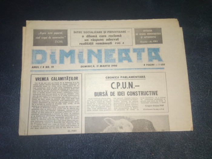 ZIARUL DIMINEATA 11 MARTIE 1990
