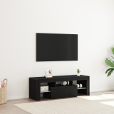 vidaXL Dulap TV cu LED-uri, stejar negru, 120x35x40 cm