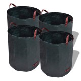 Set 4 Sacuri Gradina vidaXL 120L, 45x76cm, Verde Inchis, Polipropilena, Rezistente, Manere Multiple, Pliabile