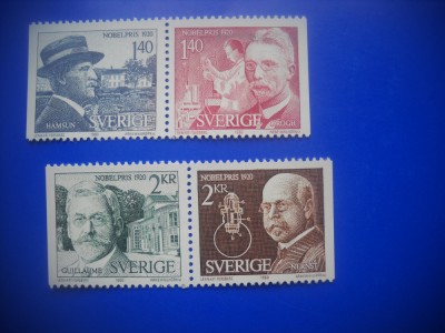 HOPCT TIMBRE SUEDIA MNH 1029 PREMIUL NOBEL -4 VALORI 1980-NESTAMPILAT foto